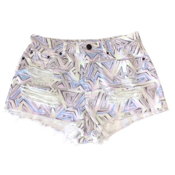 BDG High Rise Dree Cheeky Geometric Print Short 29 - Picture 1 of 10